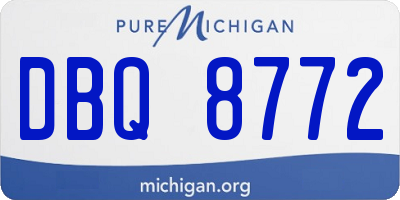 MI license plate DBQ8772