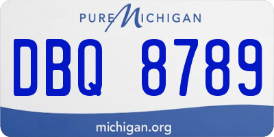 MI license plate DBQ8789