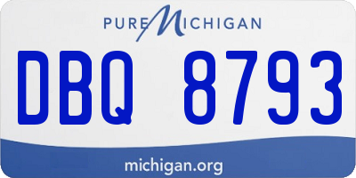 MI license plate DBQ8793