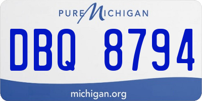 MI license plate DBQ8794