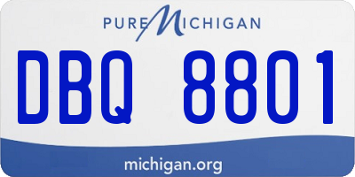 MI license plate DBQ8801