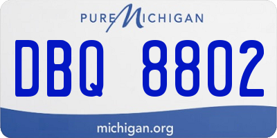 MI license plate DBQ8802
