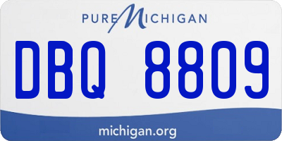 MI license plate DBQ8809