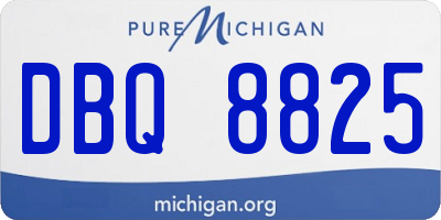 MI license plate DBQ8825