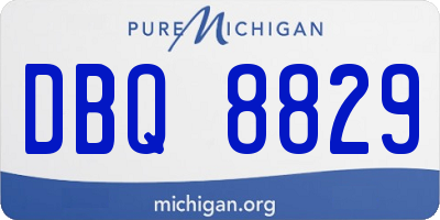 MI license plate DBQ8829
