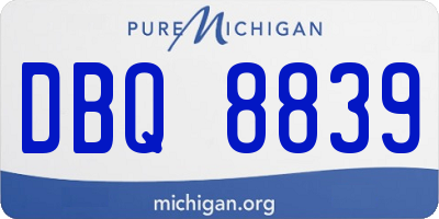 MI license plate DBQ8839