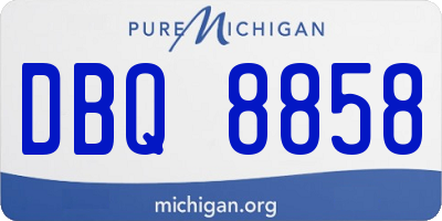 MI license plate DBQ8858