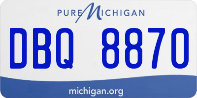 MI license plate DBQ8870