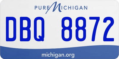 MI license plate DBQ8872