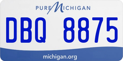 MI license plate DBQ8875
