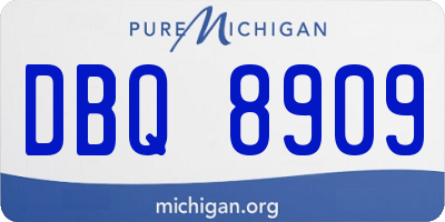 MI license plate DBQ8909