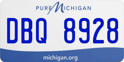 MI license plate DBQ8928