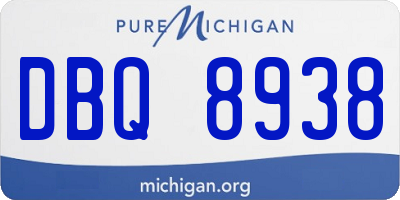 MI license plate DBQ8938