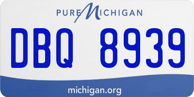 MI license plate DBQ8939
