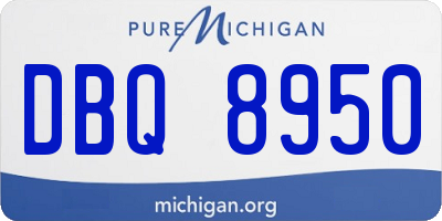 MI license plate DBQ8950