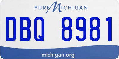 MI license plate DBQ8981