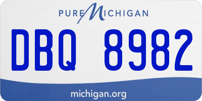 MI license plate DBQ8982