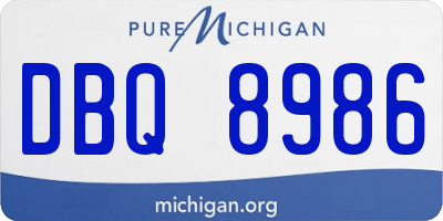 MI license plate DBQ8986