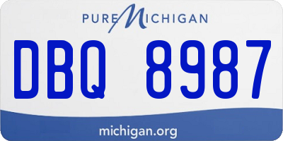 MI license plate DBQ8987