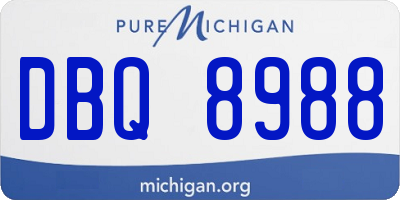 MI license plate DBQ8988