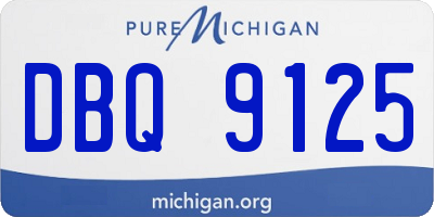 MI license plate DBQ9125