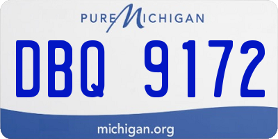 MI license plate DBQ9172