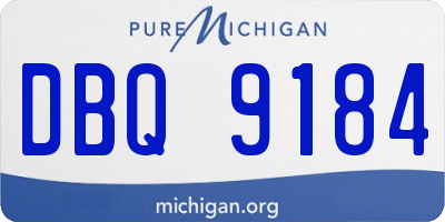 MI license plate DBQ9184