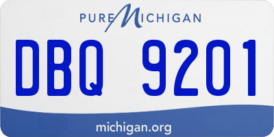 MI license plate DBQ9201