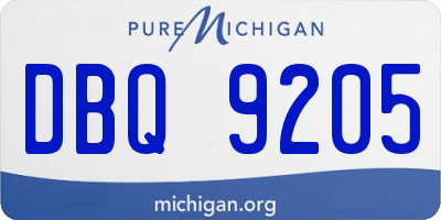 MI license plate DBQ9205