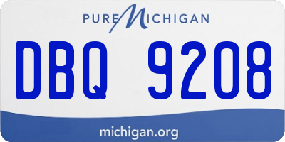 MI license plate DBQ9208