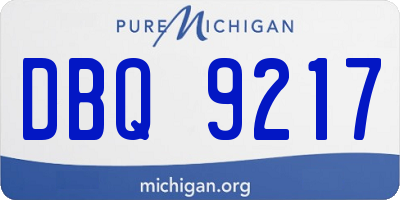 MI license plate DBQ9217