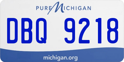 MI license plate DBQ9218