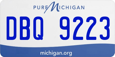 MI license plate DBQ9223