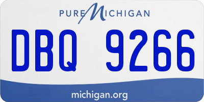MI license plate DBQ9266