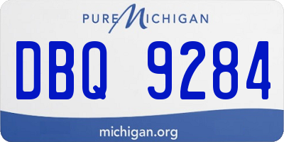 MI license plate DBQ9284
