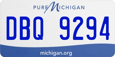 MI license plate DBQ9294