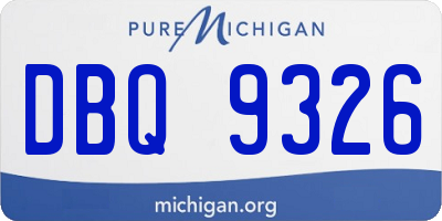 MI license plate DBQ9326