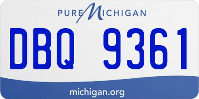 MI license plate DBQ9361