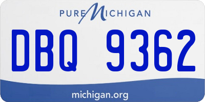 MI license plate DBQ9362