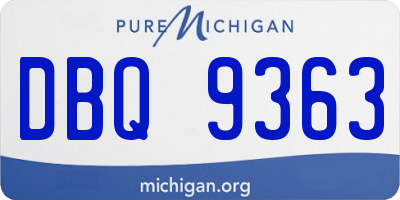 MI license plate DBQ9363