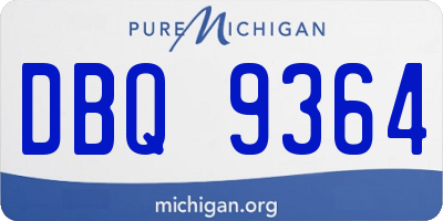 MI license plate DBQ9364