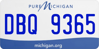 MI license plate DBQ9365