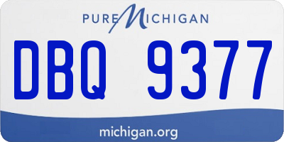 MI license plate DBQ9377