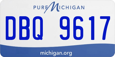 MI license plate DBQ9617