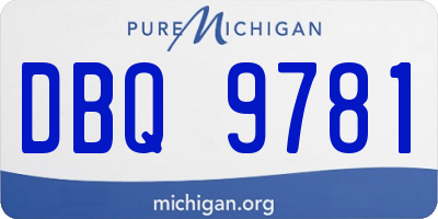MI license plate DBQ9781