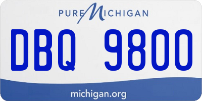 MI license plate DBQ9800