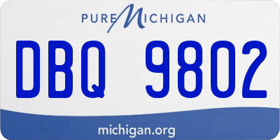 MI license plate DBQ9802