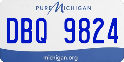 MI license plate DBQ9824