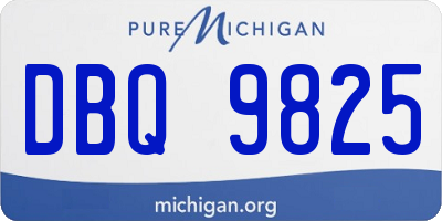 MI license plate DBQ9825