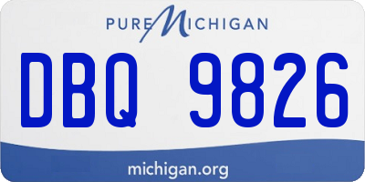 MI license plate DBQ9826